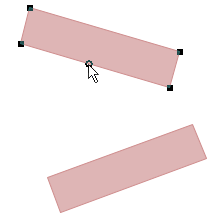 Иллюстрация процесса поворота контура параллельно линии