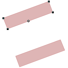 Иллюстрация процесса поворота контура параллельно линии