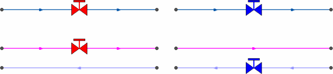 Сверху: однолинейное изображение сети, снизу – внутреннее представление